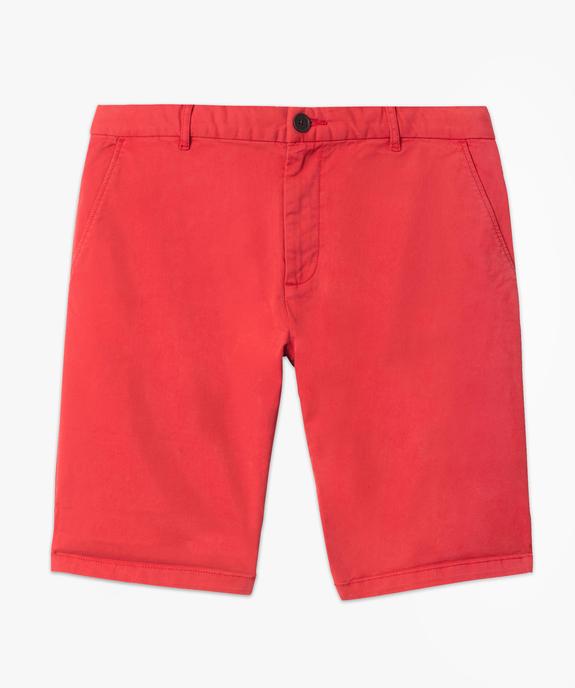 Bermuda homme forme chino en coton stretch coloris unique vue4 - GEMO (HOMME) - GEMO