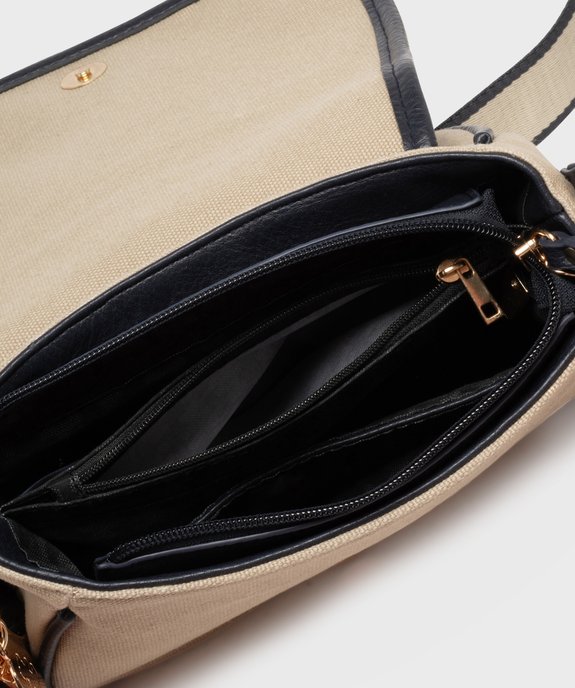 Sac besace en toile avec 2 bandoulière amovibles femme - LuluCastagnette vue4 - LULU CASTAGNETT - GEMO