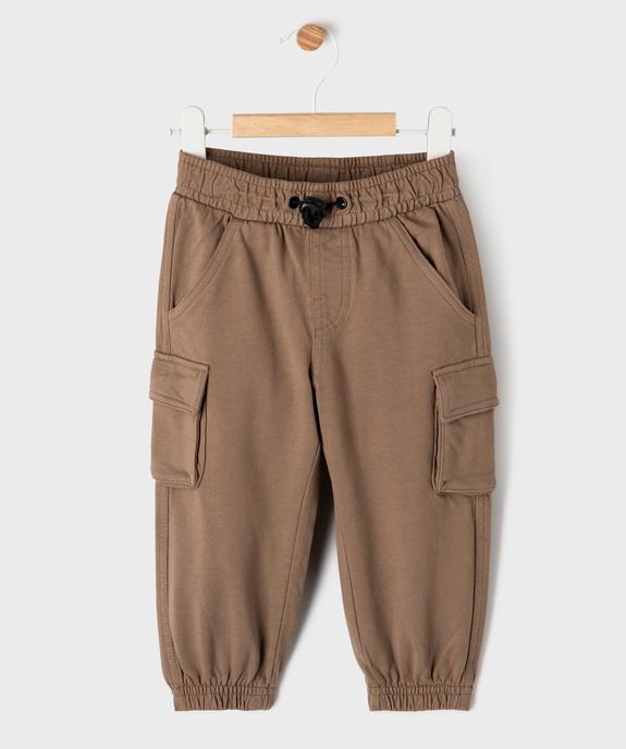 Pantalon de jogging cargo en maille coloris unique bébé garçon vue1 - GEMO(BEBE DEBT) - GEMO