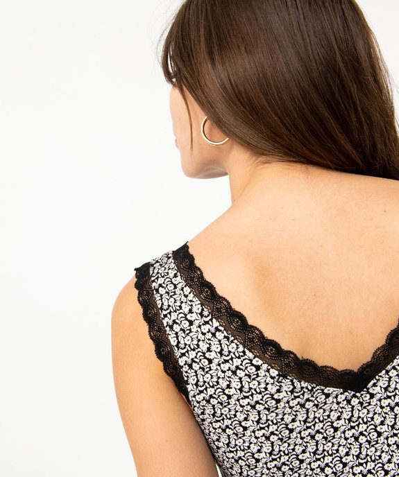 Débardeur femme à motifs et finitions dentelle vue5 - GEMO 4G FEMME - GEMO