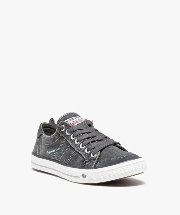 Baskets homme en toile denim unie à lacets - Dockers vue2 - DOCKERS BY GERL - GEMO