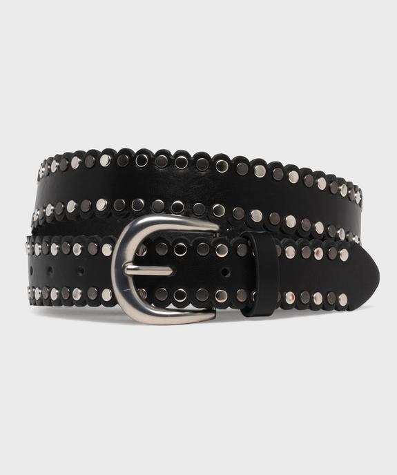 Ceinture festonnée et cloutée à boucle femme vue1 - GEMO (ACCESS) - GEMO