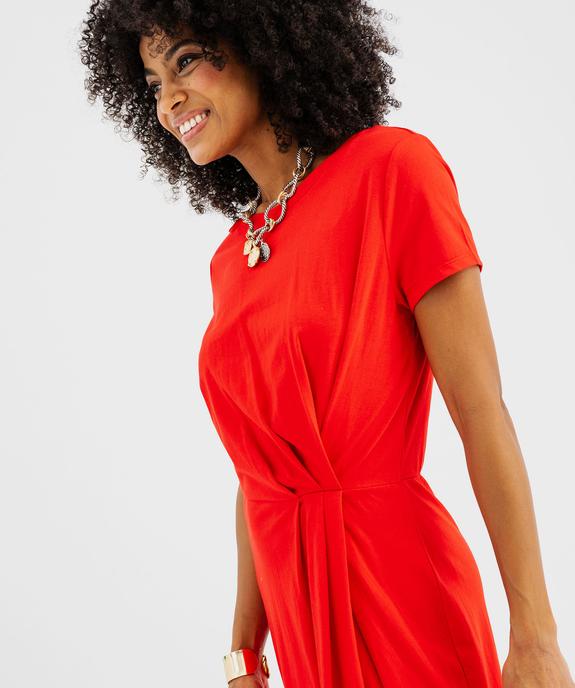 Robe longue manches courtes en maille femme vue2 - GEMO(FEMME PAP) - GEMO