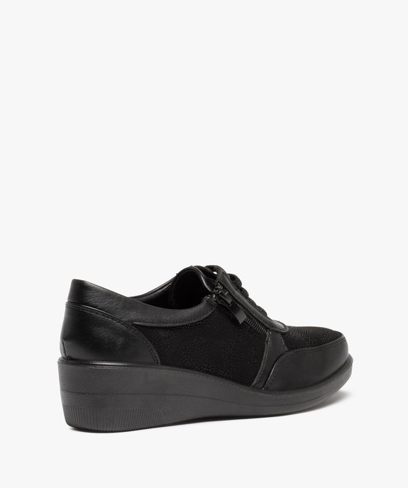 Derbies femme confort à talon compensé fermeture zippée vue4 - GEMO (CONFORT) - GEMO