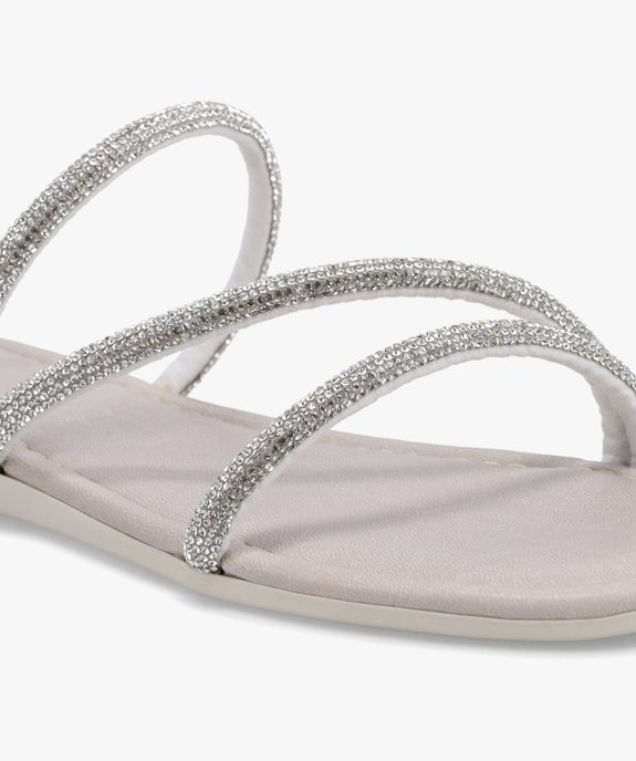 Mules femme à talon plat unies à brides strass vue6 - GEMO (CASUAL) - GEMO