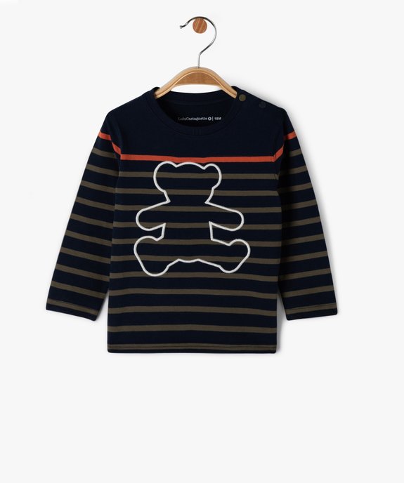 Tee-shirt manches longues à rayures bébé garçon - LuluCastagnette vue1 - LULUCASTAGNETTE - GEMO