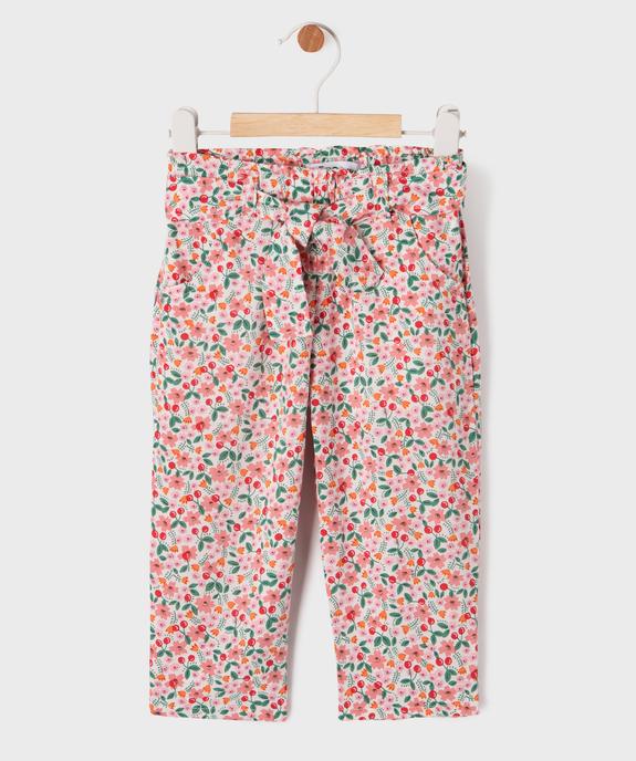 Pantalon fluide à motifs avec taille élastique bébé fille vue1 - GEMO 4G BEBE - GEMO