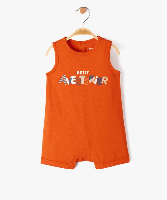 Combishort avec inscription bébé garçon vue1 - GEMO(BEBE DEBT) - GEMO