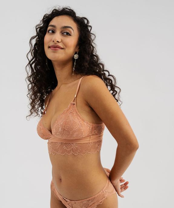Soutien-gorge triangle en dentelle avec mousses amovibles vue1 - GEMO(HOMWR FEM) - GEMO