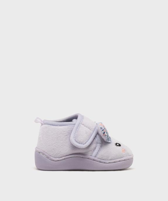 Chaussons montants à scratch en velours imprimés bébé fille vue1 - GEMO (ENFANT) - GEMO
