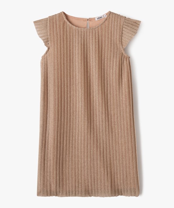 Robe de soirée plissée en maille scintillante fille vue2 - GEMO (ENFANT) - GEMO