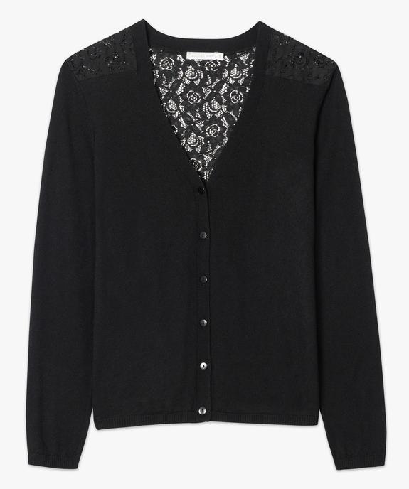 Gilet boutonné avec dos en dentelle vue4 - GEMO(FEMME PAP) - GEMO