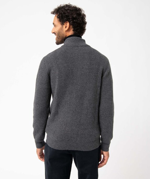 Gilet homme zippé avec col montant doublé vue3 - GEMO (HOMME) - GEMO