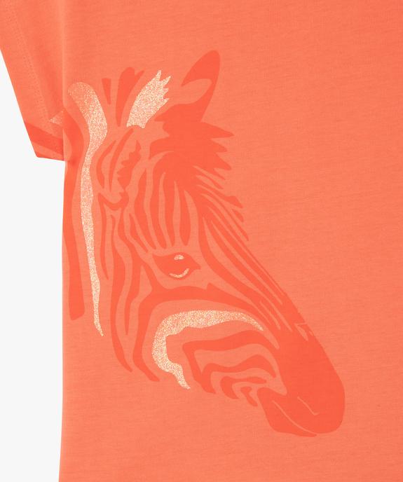 Tee-shirt manches courtes loose à motif fille vue2 - GEMO (ENFANT) - GEMO