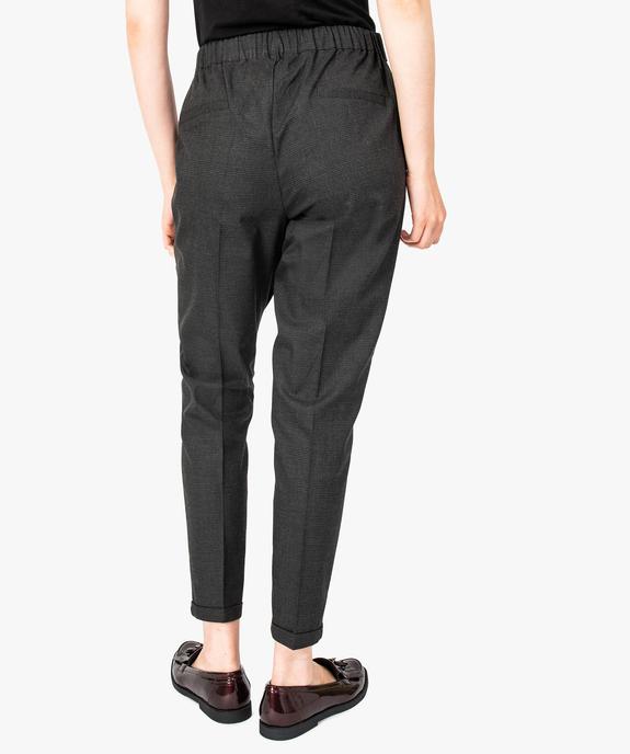Pantalon à pinces à motif avec revers en bas de jambe vue3 - GEMO(FEMME PAP) - GEMO