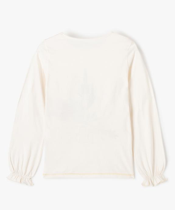 Tee-shirt fille avec motif pailleté La Reine des Neiges - Disney vue3 - REINE DES NEIGE - GEMO