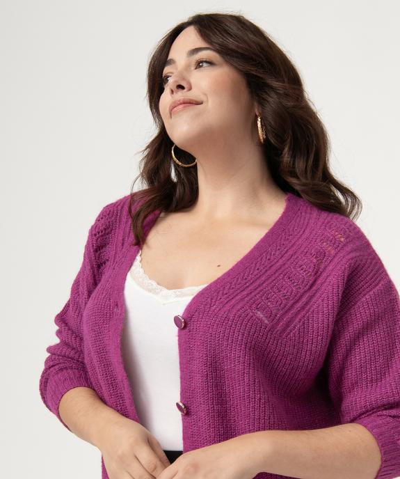 Gilet femme grande taille en grosse maille et boutons fantaisie vue6 - GEMO (G TAILLE) - GEMO