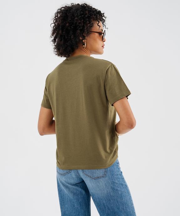Tee-shirt manches courtes à col rond en jersey de coton femme vue3 - GEMO 4G FEMME - GEMO