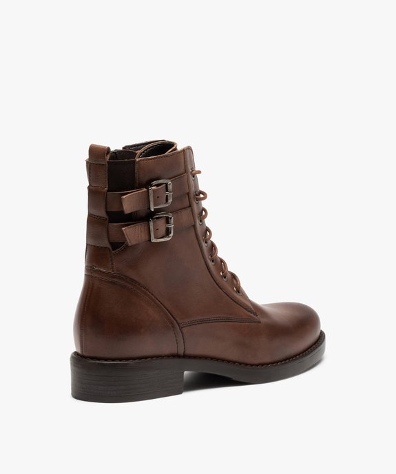 Bottines femme plates dessus cuir façon godillot – Tanéo vue5 - TANEO - GEMO
