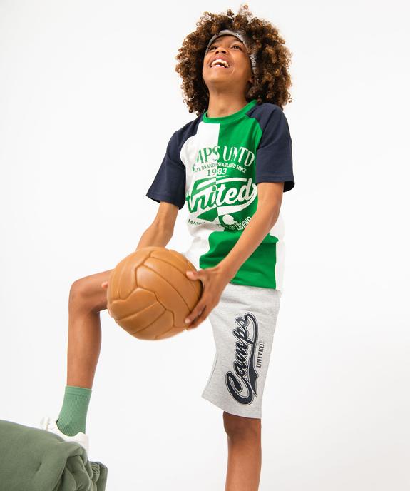 Tee-shirt garçon multicolore avec inscription poitrine - Camps United vue5 - CAMPS UNITED - GEMO