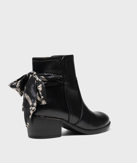 Boots à talon cubain et foulard noué femme vue4 - EMILIA ROSA - GEMO