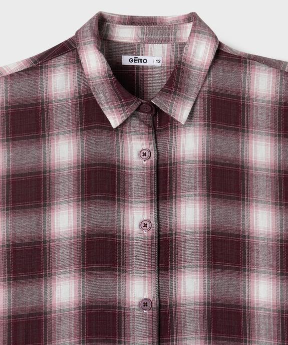 Chemise à carreaux en flanelle de coton fille vue3 - GEMO (JUNIOR) - GEMO