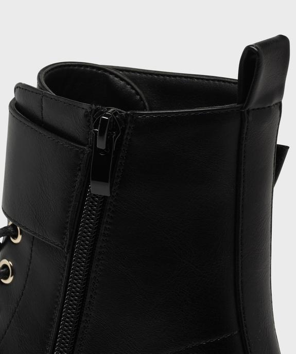 Boots montantes look rangers à épaisse semelle crantée femme vue6 - 5 MILES - GEMO