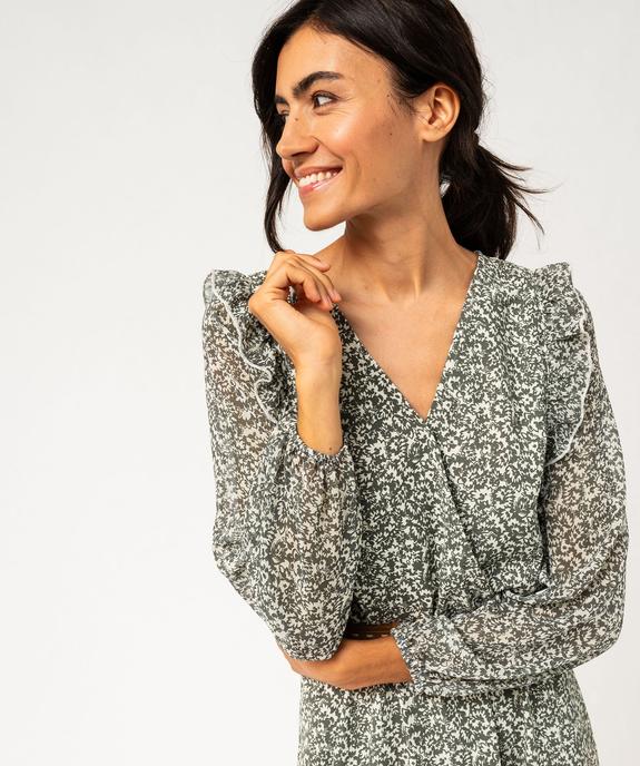 Robe longue à manches longues imprimé fleuri femme vue2 - GEMO(FEMME PAP) - GEMO