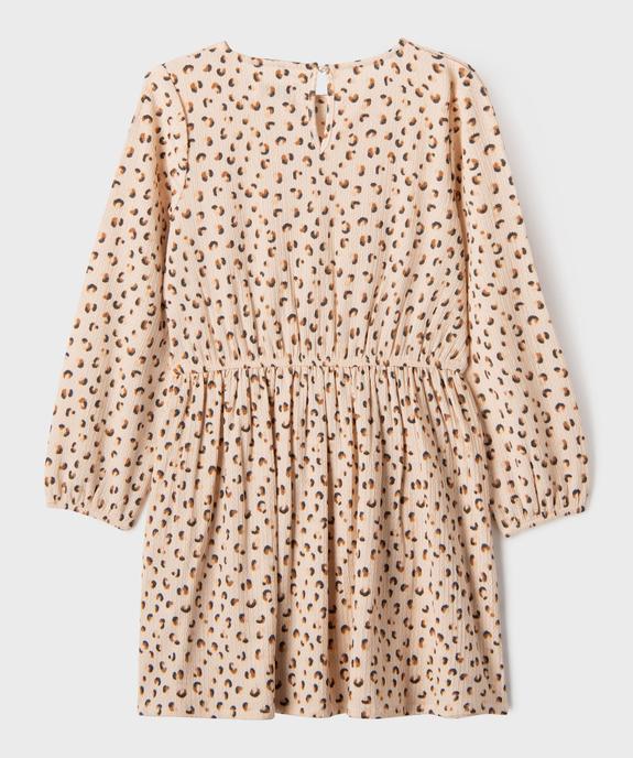 Robe manches longues en maille extensible imprimé fille vue6 - GEMO 4G FILLE - GEMO