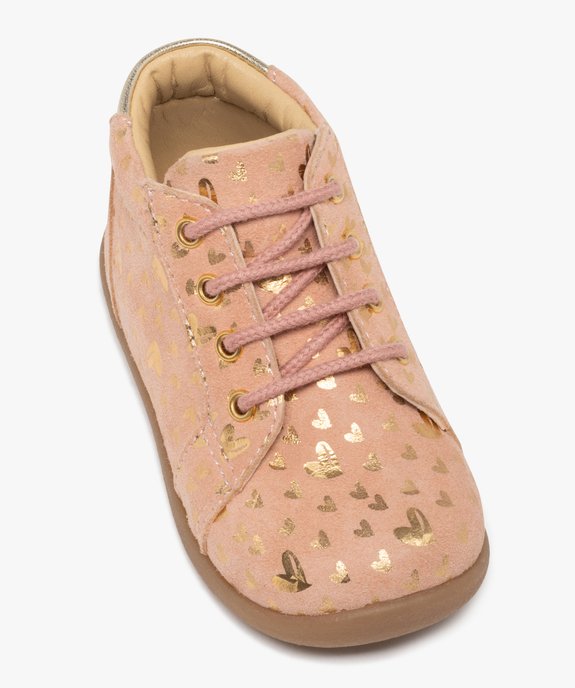 Chaussures premiers pas en cuir pailleté bébé fille - NA! vue6 - NA! - GEMO