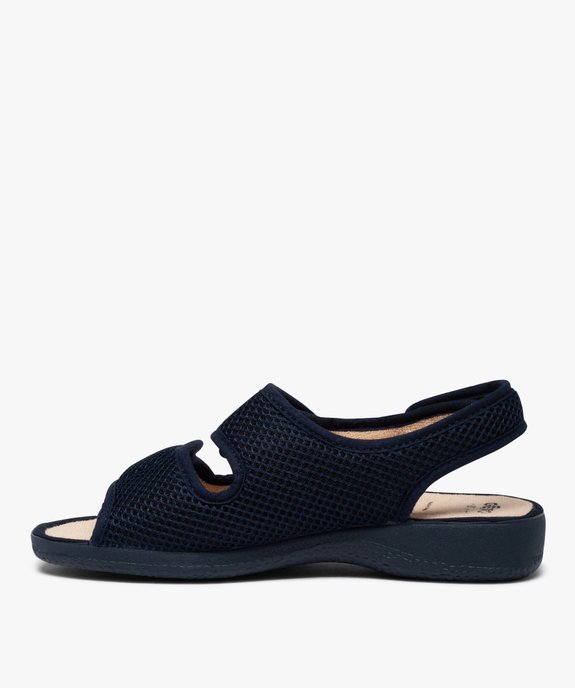 Sandales confort femme à brides unies en textile vue3 - GEMO (CONFORT) - GEMO
