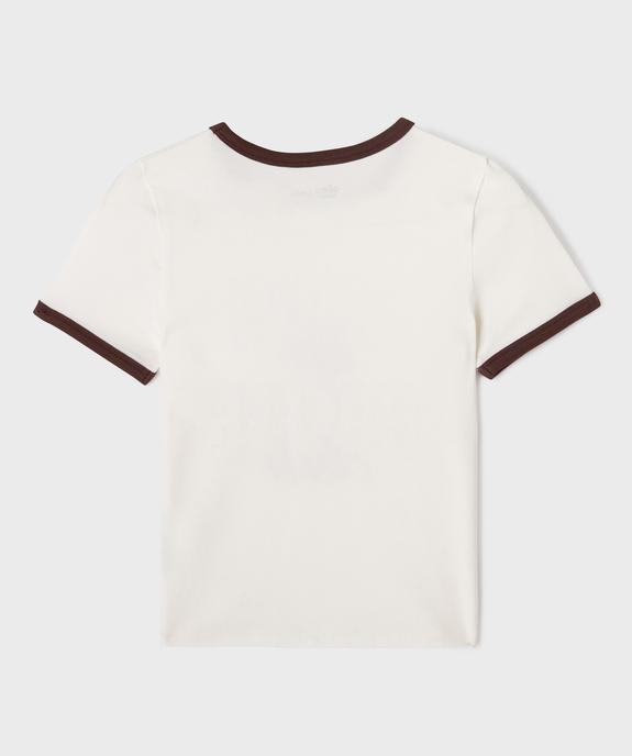 Tee-shirt manches courtes avec inscription fille vue5 - GEMO 4G FILLE - GEMO
