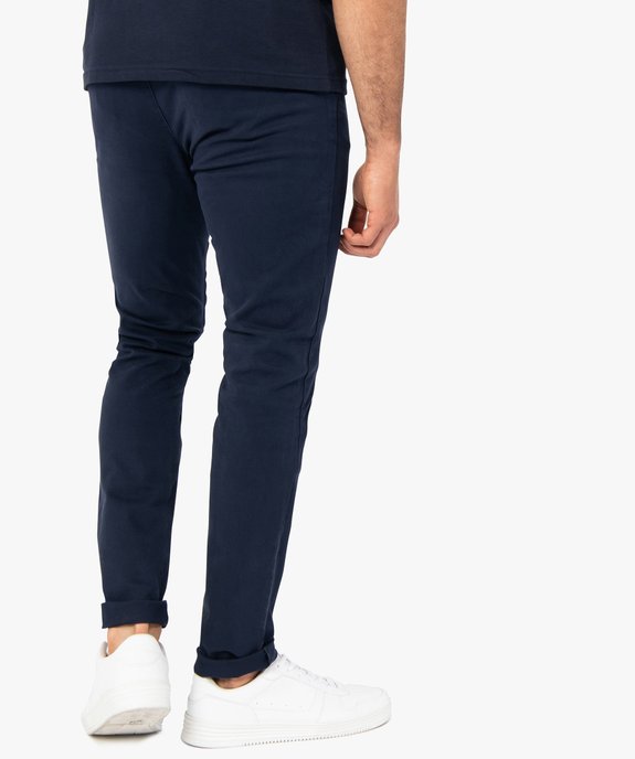 Pantalon homme chino stretch en maille piquée vue3 - GEMO (HOMME) - GEMO