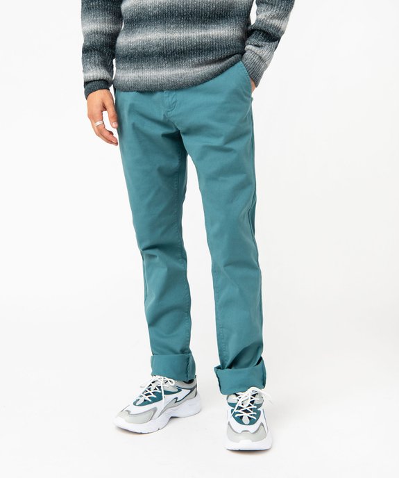 Pantalon chino en coton stretch coupe Slim homme vue1 - GEMO 4G HOMME - GEMO