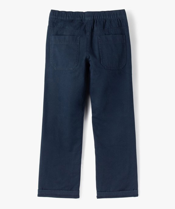 Pantalon en toile avec doublure polaire garçon vue5 - GEMO 4G GARCON - GEMO
