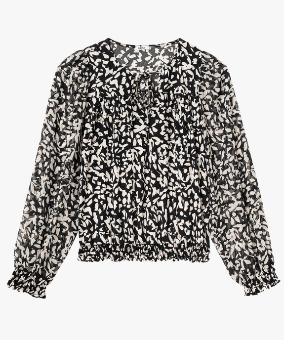 Blouse imprimée manches longues en voile femme vue4 - GEMO(FEMME PAP) - GEMO