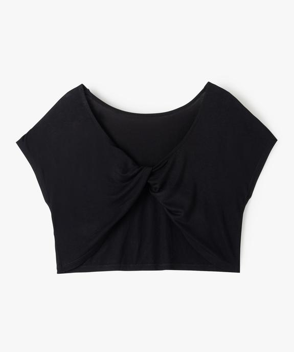 Tee-shirt fille crop top à dos ouvert vue3 - GEMO (JUNIOR) - GEMO
