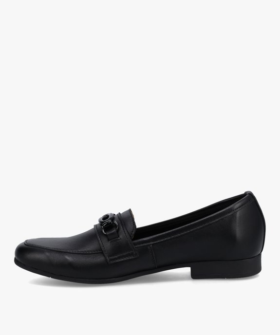 Mocassins femme à talon plat dessus cuir uni - Tanéo vue4 - TANEO - GEMO