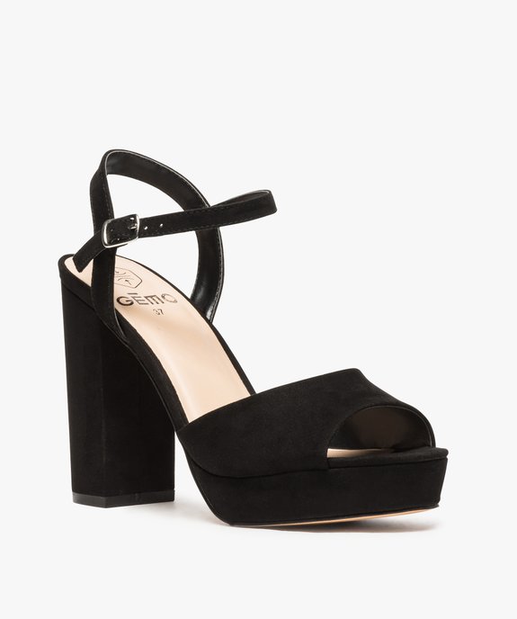 Sandales femme à talon haut et plate-forme vue2 - GEMO(URBAIN) - GEMO