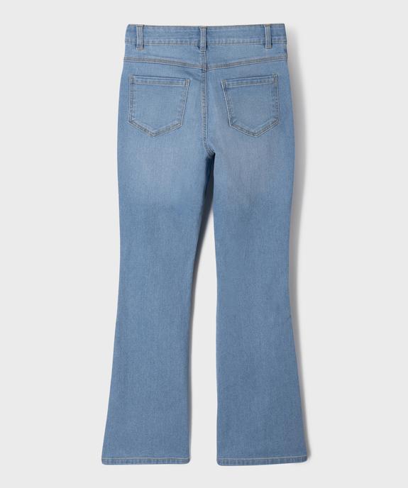 Jean flare en denim stretch à taille haute fille vue3 - GEMO (JUNIOR) - GEMO
