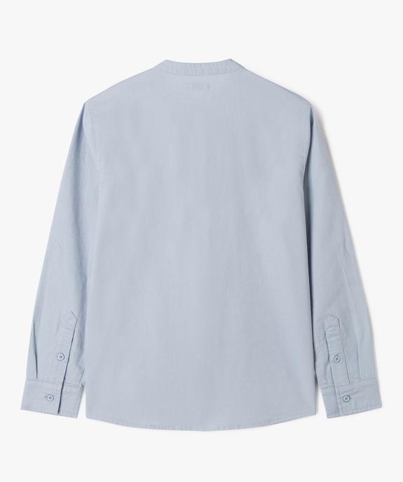 Chemise manches longues à col mao en coton lin mélangés garçon vue7 - GEMO (JUNIOR) - GEMO