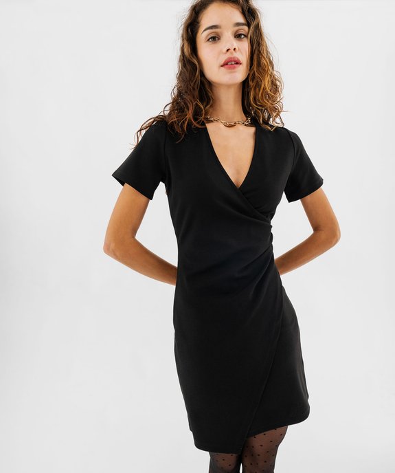 Robe à manches courtes effet drapé femme vue1 - PREMIER PRIX BY GEMO - GEMO