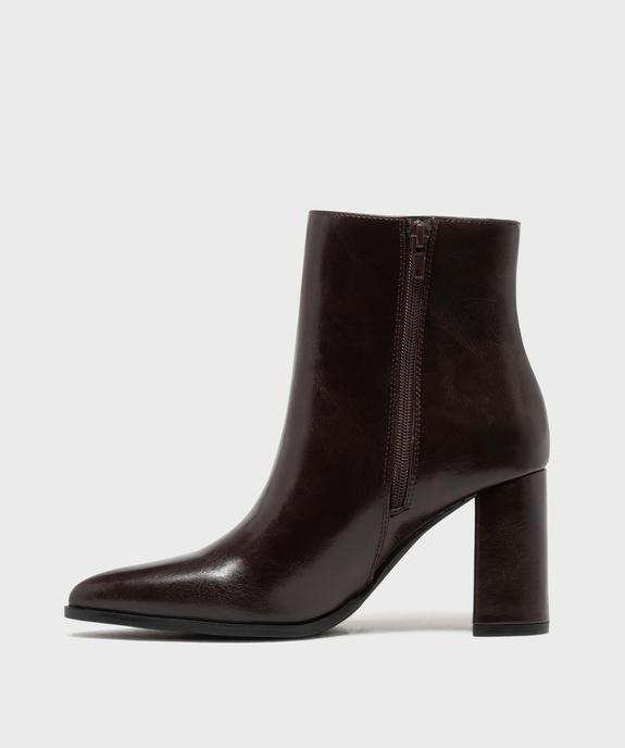 Boots à talon haut et bout pointu unies femme vue3 - FOLLOW ME - GEMO