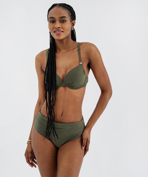 Bas de maillot de bain culotte taille haute femme vue3 - GEMO (PLAGE) - GEMO