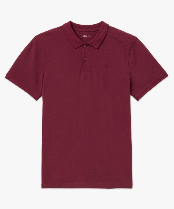 Polo à manches courtes en maille piquée homme vue4 - GEMO 4G HOMME - GEMO