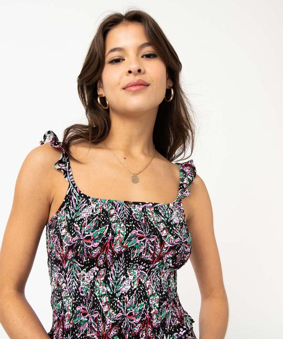 Blouse femme sans manches fleuri coupe courte vue5 - GEMO 4G FEMME - GEMO