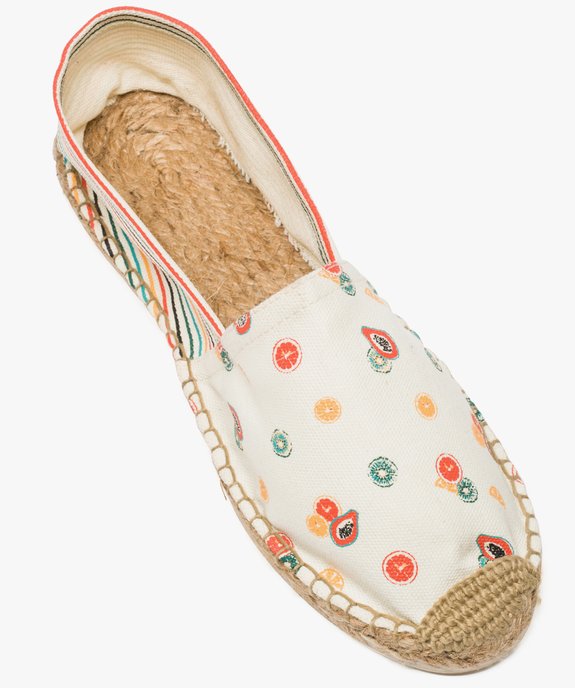 Espadrilles femme à rayures et motifs fruits vue5 - GEMO (PLAGE) - GEMO