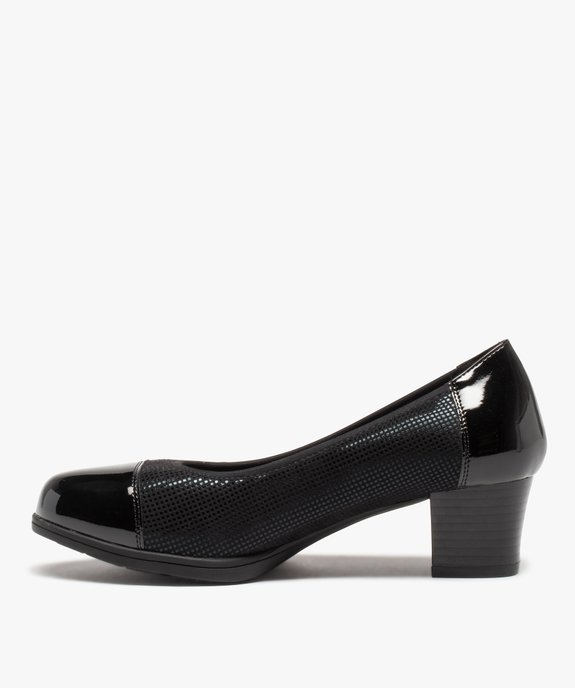 Escarpins confort femme à talon et bout vernis vue3 - GEMO (CONFORT) - GEMO