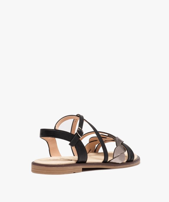 Sandales femme à talon plat et bride torsadée vue4 - GEMO (CASUAL) - GEMO