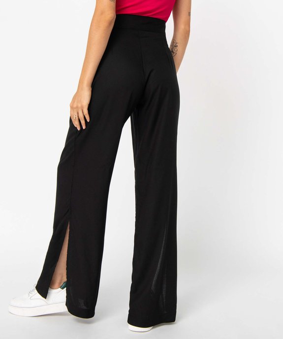Pantalon femme en toile fluide coupe ample fendu sur les côtés vue3 - GEMO(FEMME PAP) - GEMO